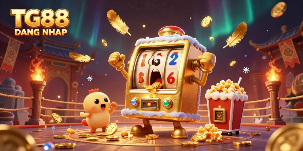 Experience exhilarating wins at TG88 DANG NHAP with a lively 3D slot machine jackpot celebration.